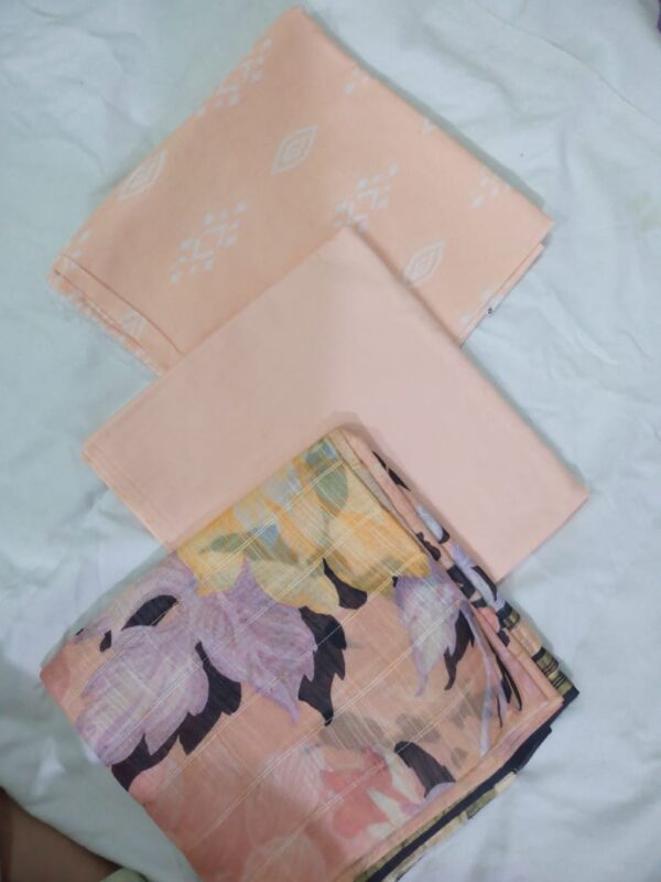 Peach Dooria Duppata 3 peice suit - Image 2